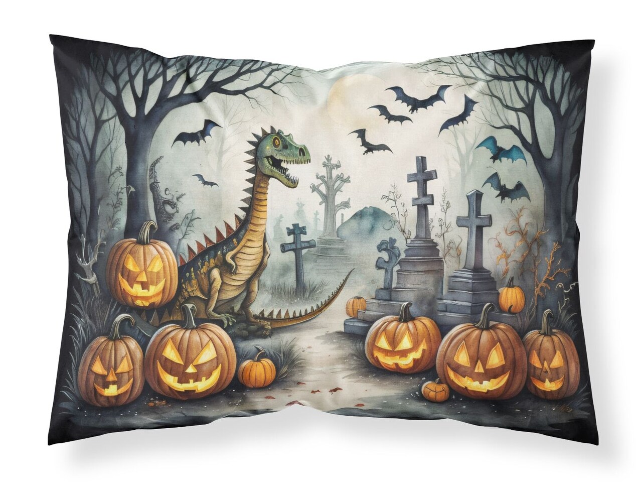Dinosaurs Spooky Halloween Standard Pillowcase Lightweight Super Soft 30 x 20.5 Inches